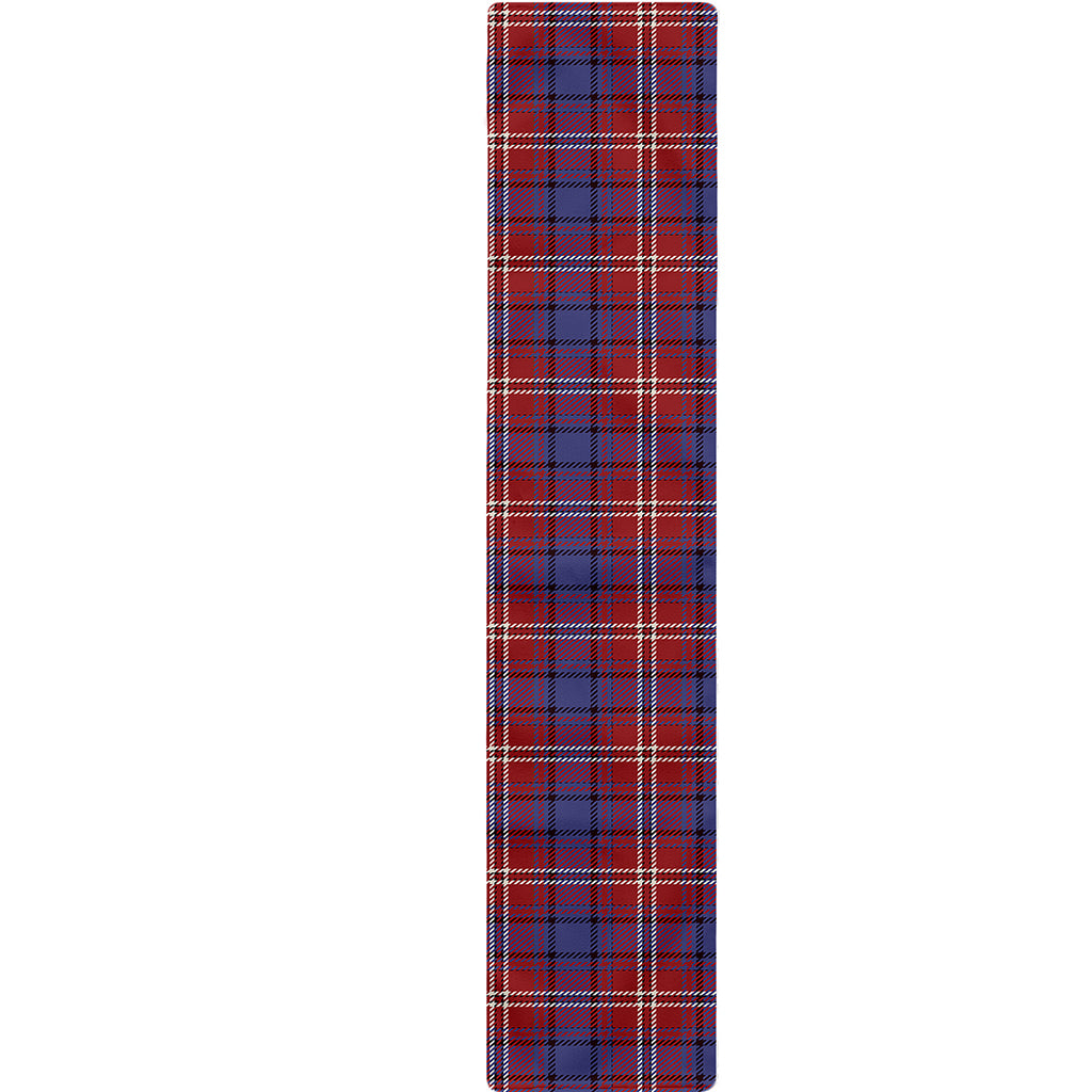 Red Blue And White Tartan Pattern Print Table Runner