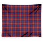 Red Blue And White Tartan Pattern Print Tapestry