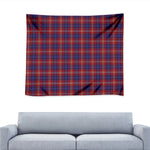 Red Blue And White Tartan Pattern Print Tapestry