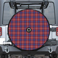 Red Blue And White Tartan Pattern Print Tire Cover With Camera Hole