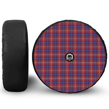 Red Blue And White Tartan Pattern Print Tire Cover With Camera Hole