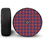 Red Blue And White Tartan Pattern Print Tire Cover With Camera Hole