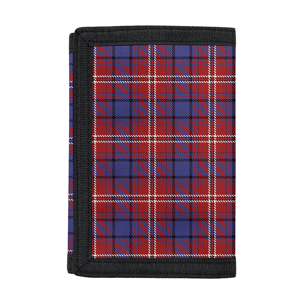 Red Blue And White Tartan Pattern Print Trifold Wallet