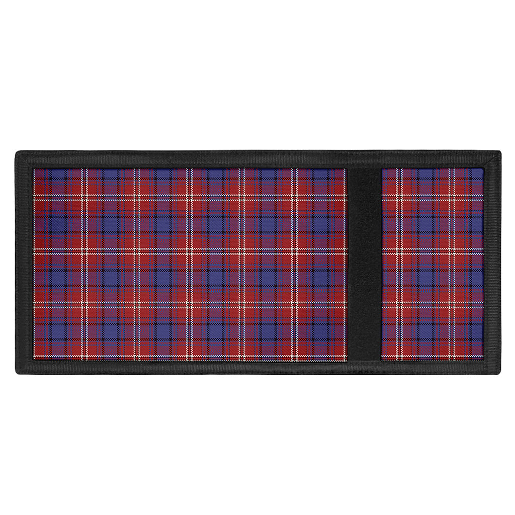Red Blue And White Tartan Pattern Print Trifold Wallet