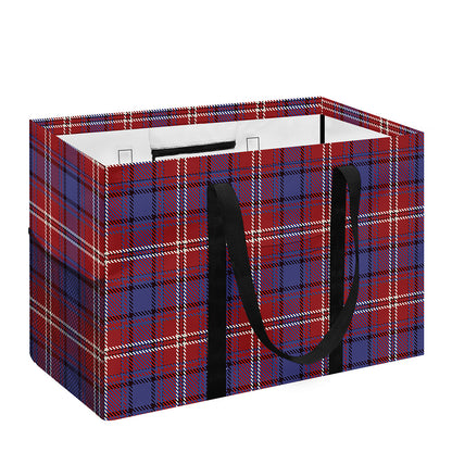 Red Blue And White Tartan Pattern Print Utility Tote Bag