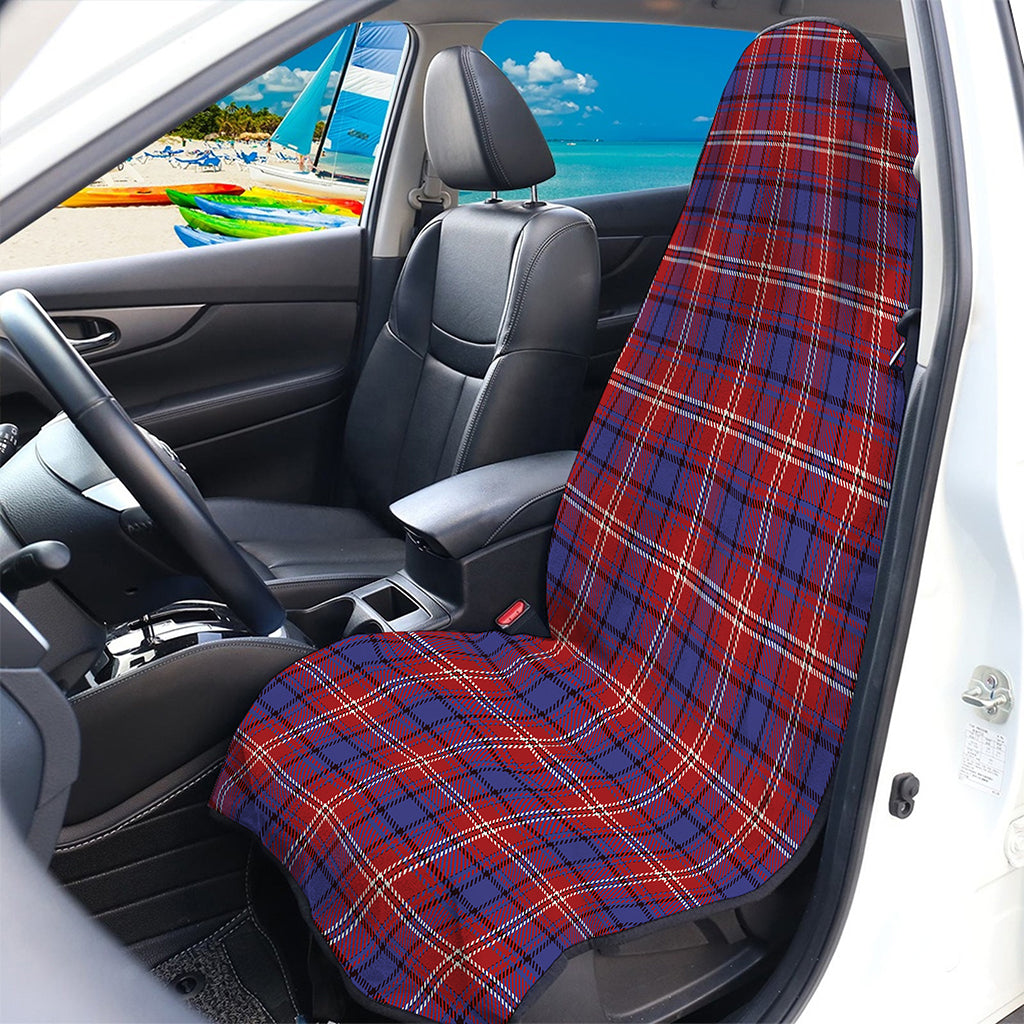 Red Blue And White Tartan Pattern Print Waterproof Car Seat Cover