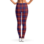 Red Blue And White Tartan Pattern Print Women's Leggings