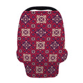 Red Boho Flower Pattern Print Baby Seat Cover