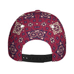 Red Boho Flower Pattern Print Baseball Cap