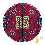 Red Boho Flower Pattern Print Basketball