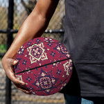 Red Boho Flower Pattern Print Basketball