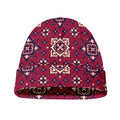 Red Boho Flower Pattern Print Beanie