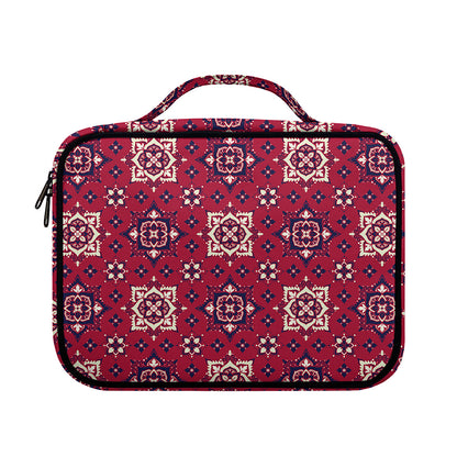 Red Boho Flower Pattern Print Briefcase Bible Bag