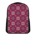 Red Boho Flower Pattern Print Casual Backpack