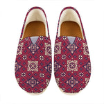 Red Boho Flower Pattern Print Casual Shoes
