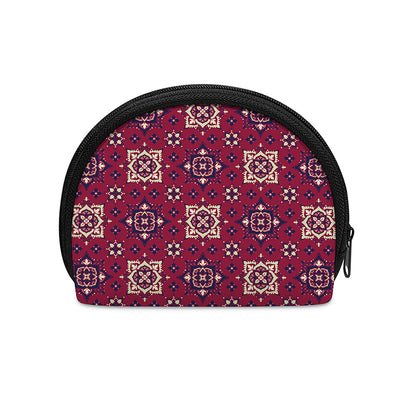 Red Boho Flower Pattern Print Coin Purse
