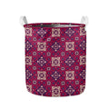Red Boho Flower Pattern Print Collapsible Laundry Basket