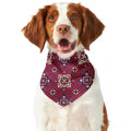Red Boho Flower Pattern Print Dog Bandana
