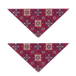 Red Boho Flower Pattern Print Dog Bandana