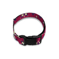 Red Boho Flower Pattern Print Dog Collar