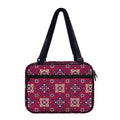 Red Boho Flower Pattern Print Double Strap Bible Bag