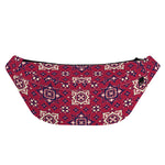 Red Boho Flower Pattern Print Fanny Pack