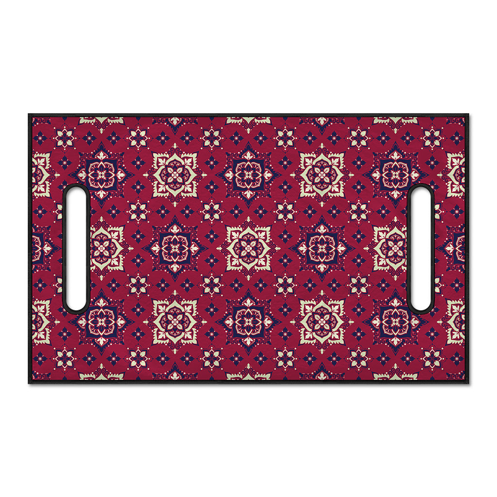 Red Boho Flower Pattern Print Golf Cart Seat Cover