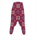 Red Boho Flower Pattern Print Hammer Pants