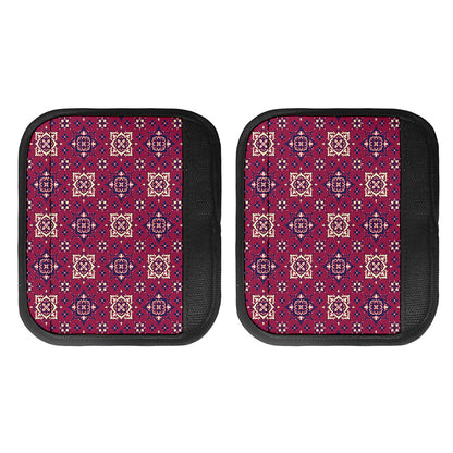 Red Boho Flower Pattern Print Handle Covers