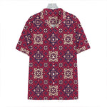 Red Boho Flower Pattern Print Hawaiian Shirt