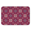 Red Boho Flower Pattern Print Indoor Door Mat