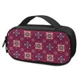 Red Boho Flower Pattern Print Portable Cooler Travel Case
