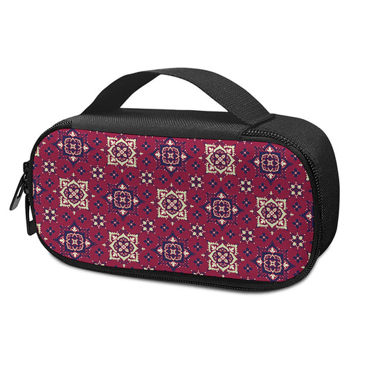 Red Boho Flower Pattern Print Insulin Cooler Travel Case