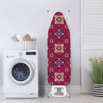 Red Boho Flower Pattern Print Ironing Board Cover