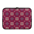 Red Boho Flower Pattern Print Laptop Sleeve
