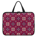 Red Boho Flower Pattern Print Laptop Sleeve With Handle