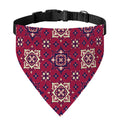 Red Boho Flower Pattern Print Over The Collar Dog Bandana