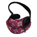 Red Boho Flower Pattern Print Pet Sling Carrier