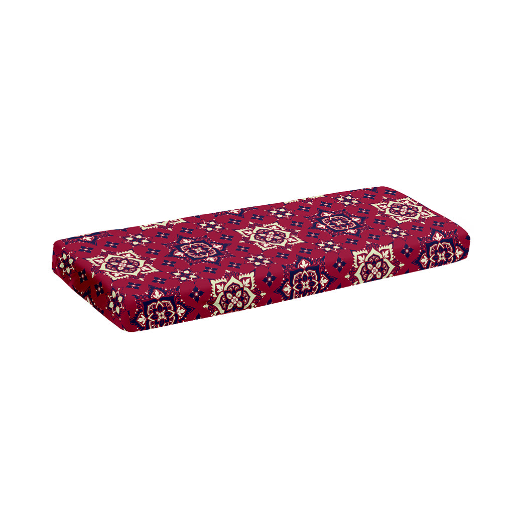 Red Boho Flower Pattern Print Piano Keyboard Cover