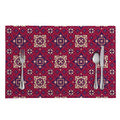 Red Boho Flower Pattern Print Placemat