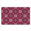 Red Boho Flower Pattern Print Polyester Doormat