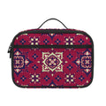 Red Boho Flower Pattern Print Portable Lunch Bag