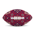 Red Boho Flower Pattern Print Rugby Ball