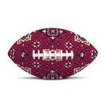 Red Boho Flower Pattern Print Rugby Ball