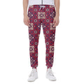 Red Boho Flower Pattern Print Joggers