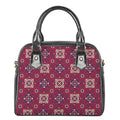 Red Boho Flower Pattern Print Shoulder Handbag