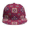 Red Boho Flower Pattern Print Snapback Cap