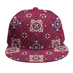 Red Boho Flower Pattern Print Snapback Cap