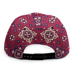 Red Boho Flower Pattern Print Snapback Cap