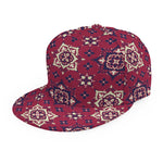 Red Boho Flower Pattern Print Snapback Cap